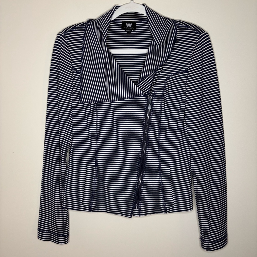 W by Worth Moto Jacket Asymmetrical Full Zip Women’s Size 6